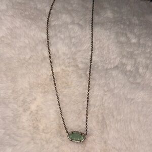 Kendra Scott Gold Elegant Green Pendant Necklace